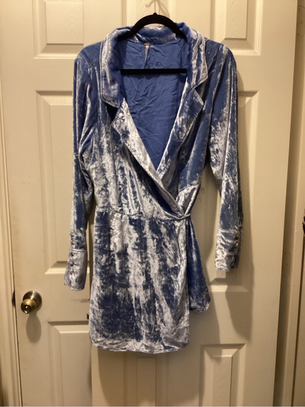 Free People Dusty Blue Velvet Romper